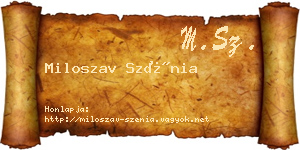 Miloszav Szénia névjegykártya